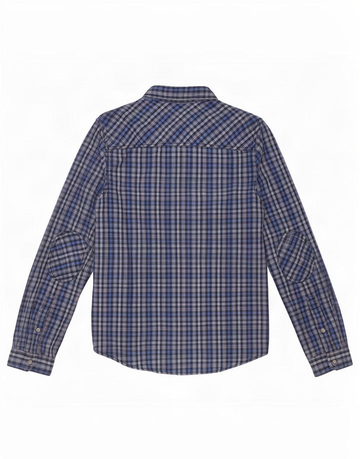 Camisa masculina de flanela Tommy Hilfiger grande algodão guingão azul