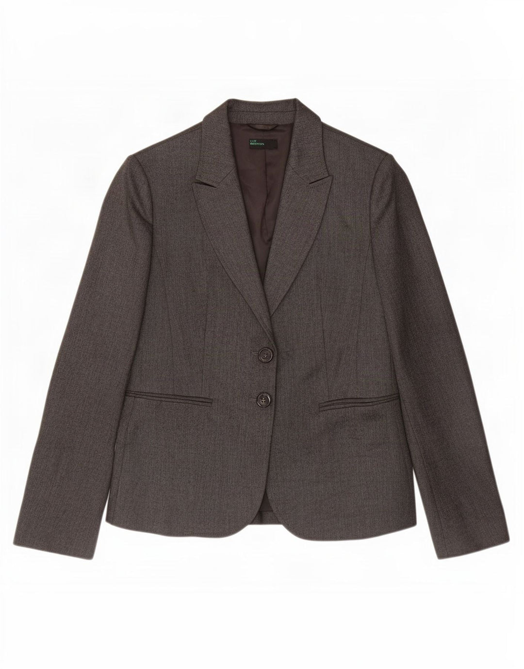 Giacca blazer da donna a 2 bottoni Benetton UK 10 piccola spina di pesce grigia