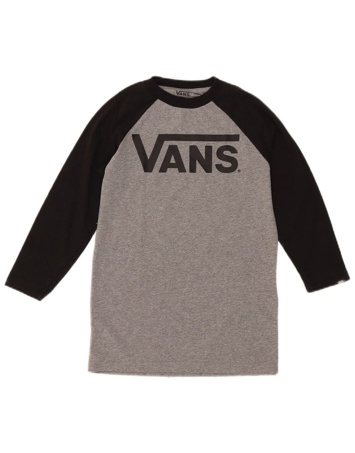 VANS Womens Top 3/4 Sleeve UK 10 Small Grey Colourblock Cotton