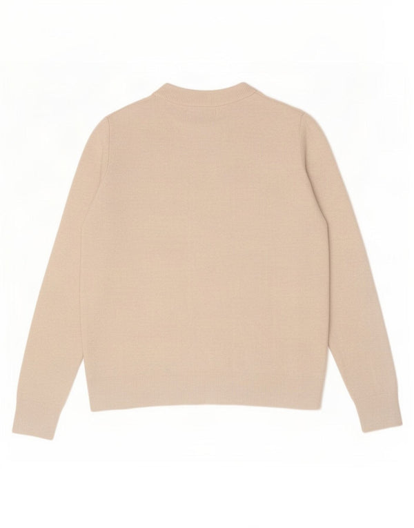 Marks & Spencer Womens Oversized Crew Neck Jumper Sweater UK 10 Small Beige