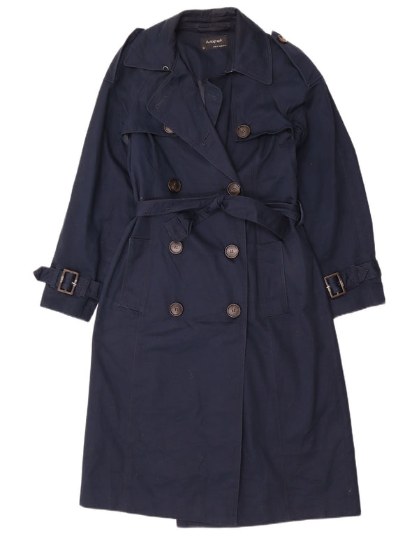 Marks & Spencer Gabardina Autograph para mujer UK 10 Small Azul marino Algodón