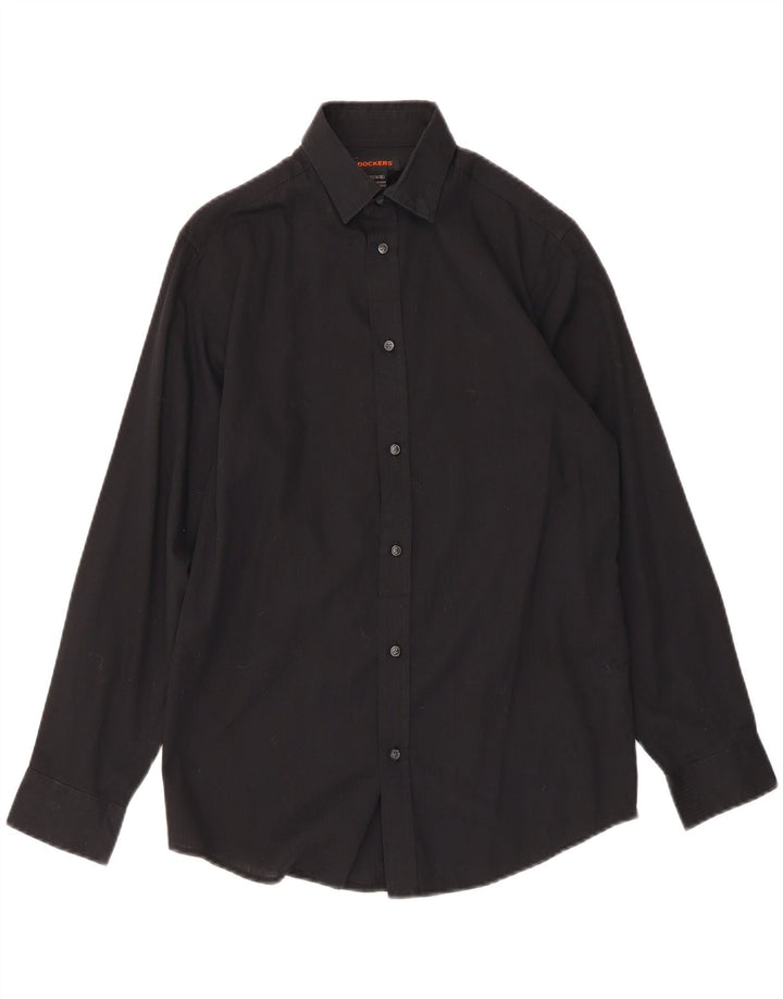 DOCKERS Boys Shirt 14-15 Years Large Black Cotton Vintage Dockers and Second-Hand Dockers from Messina Hembry 