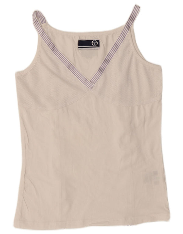 Canotta da donna Sergio Tacchini UK 10 piccola in cotone bianco