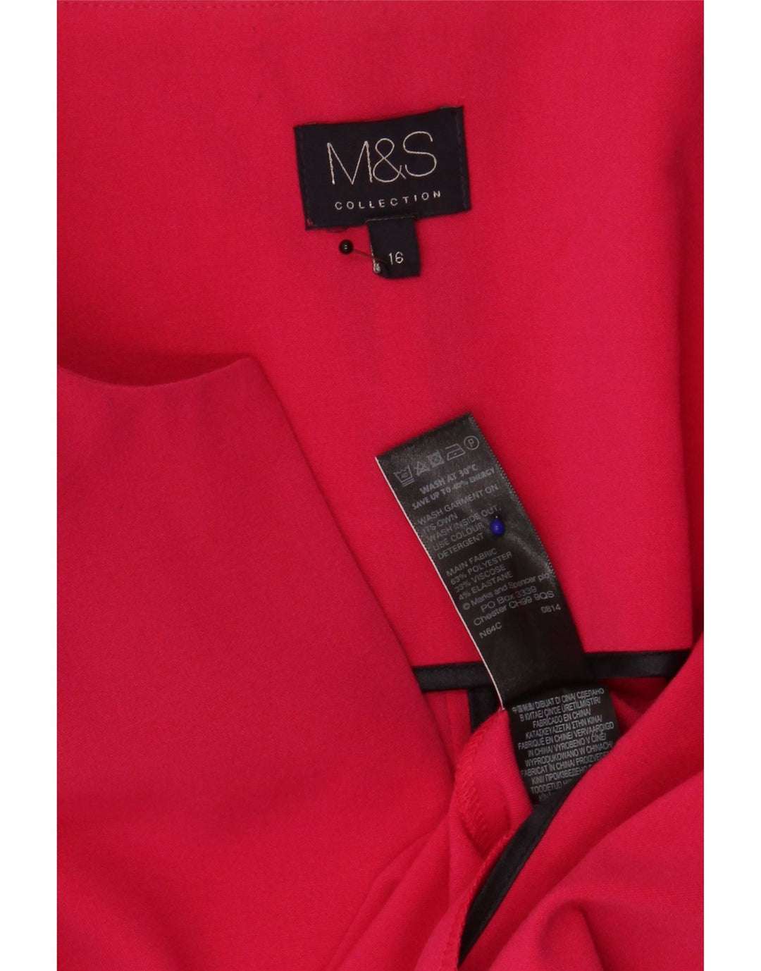 Marks & Spencer Womens Open Blazer Jacket UK 16 Large Pink Colourblock