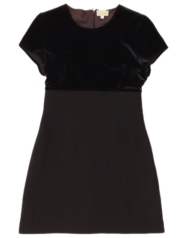 Vintage Damen Samt-Etuikleid IT 40 Kleine schwarze Wolle