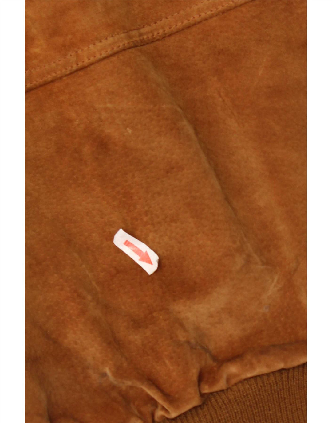 Vintage Mens Suede Bomber Jacket UK 40 Large Brown Polyester