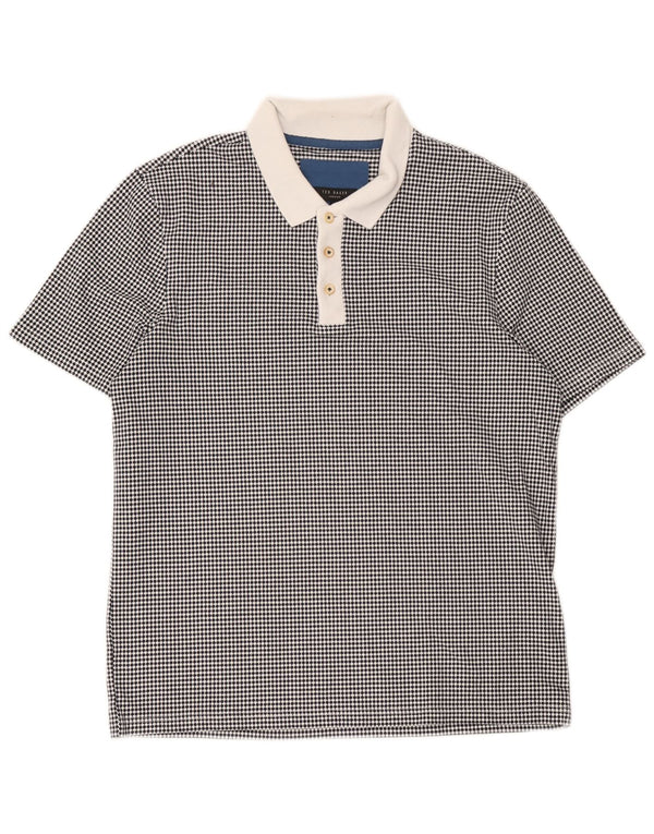 Męska koszulka polo do rugby Ted Baker, rozmiar 4, duża, czarna, z geometrycznym poliestrem