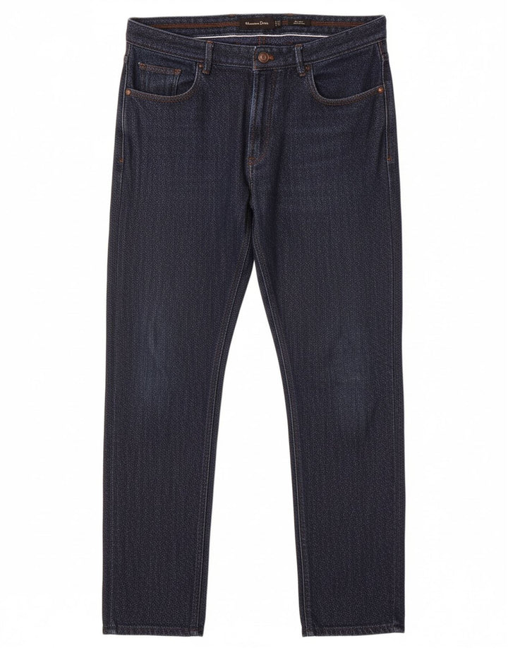 MASSIMO DUTTI Womens Slim Jeans EU 40 Medium W32 L28 Navy Blue Cotton