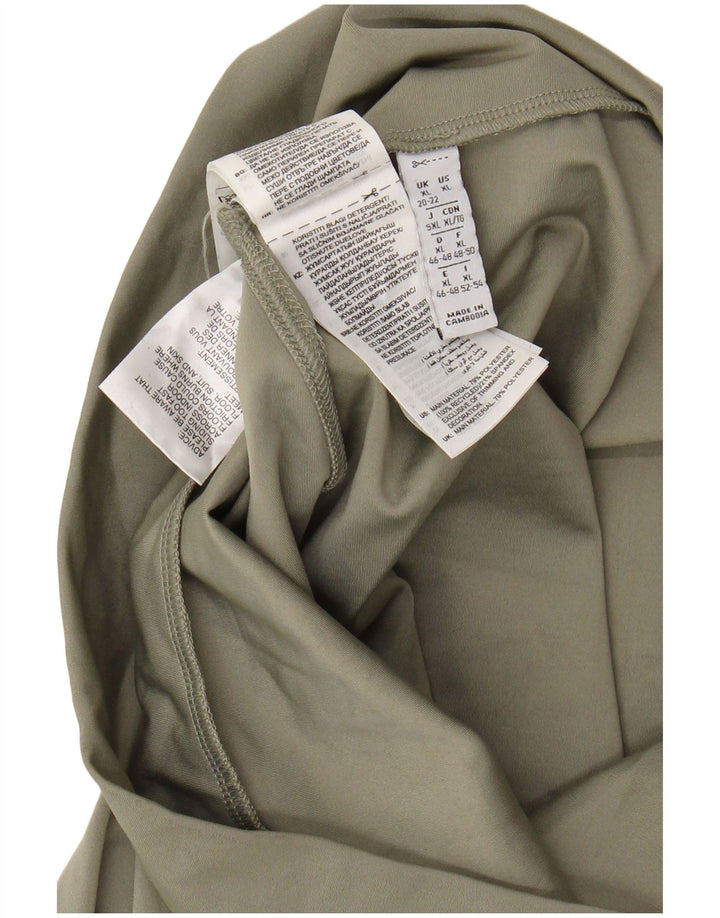 ADIDAS Womens Leggings UK 20/22 XL Khaki Polyester