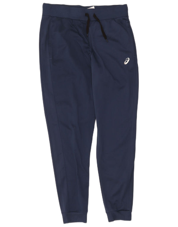 Asics Mens Tracksuit Trousers Joggers Large Navy Blue Polyester