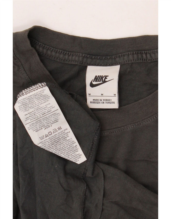 NIKE Mens Graphic T-Shirt Top Medium Black Cotton