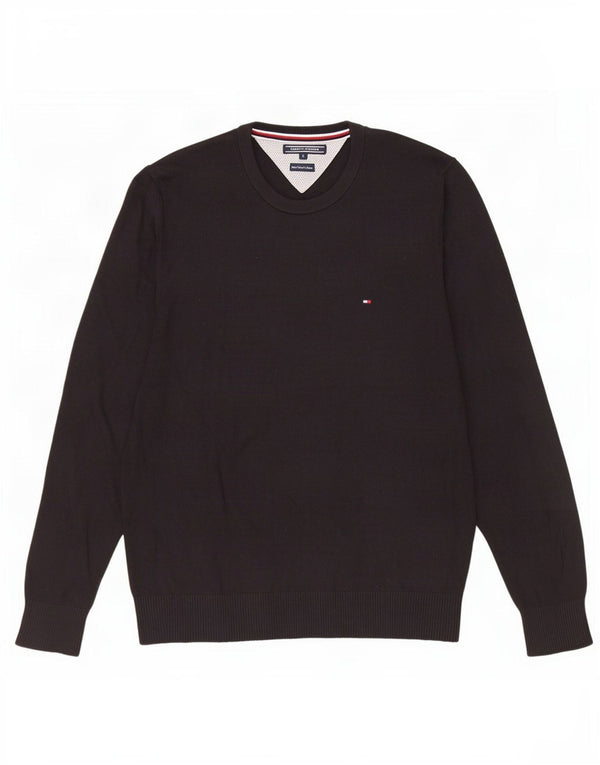 Tommy Hilfiger Herre Crew Neck Jumper Sweater Stor Sort Bomuld