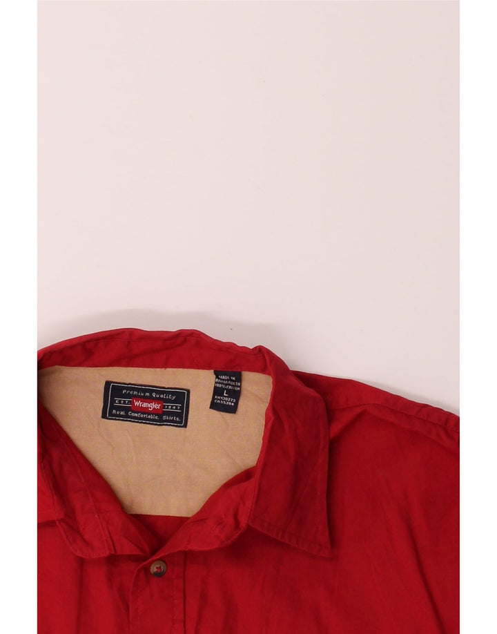 WRANGLER Mens Short Sleeve Shirt Large Red Cotton Vintage Wrangler and Second-Hand Wrangler from Messina Hembry 