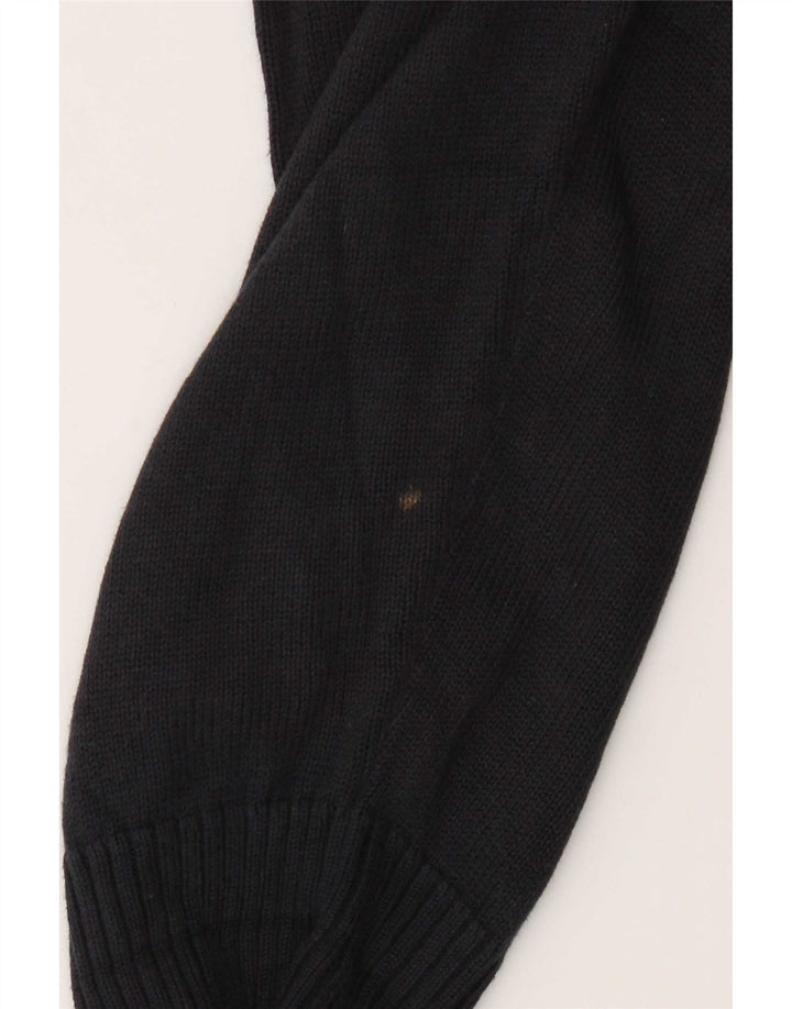 Marks & Spencer Mens Zip Neck Jumper Sweater Medium Navy Blue Cotton