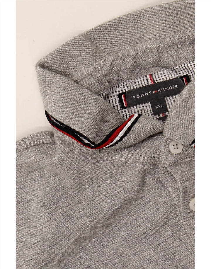 TOMMY HILFIGER Mens Polo Shirt 2XL Grey Cotton Vintage Tommy Hilfiger and Second-Hand Tommy Hilfiger from Messina Hembry 