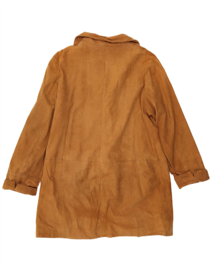 CONBIPEL Womens Oversized Suede Overcoat IT 48 XL Beige Leather