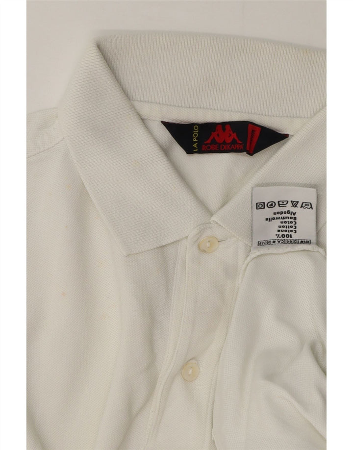 Kappa Mens Polo Shirt Medium White Cotton