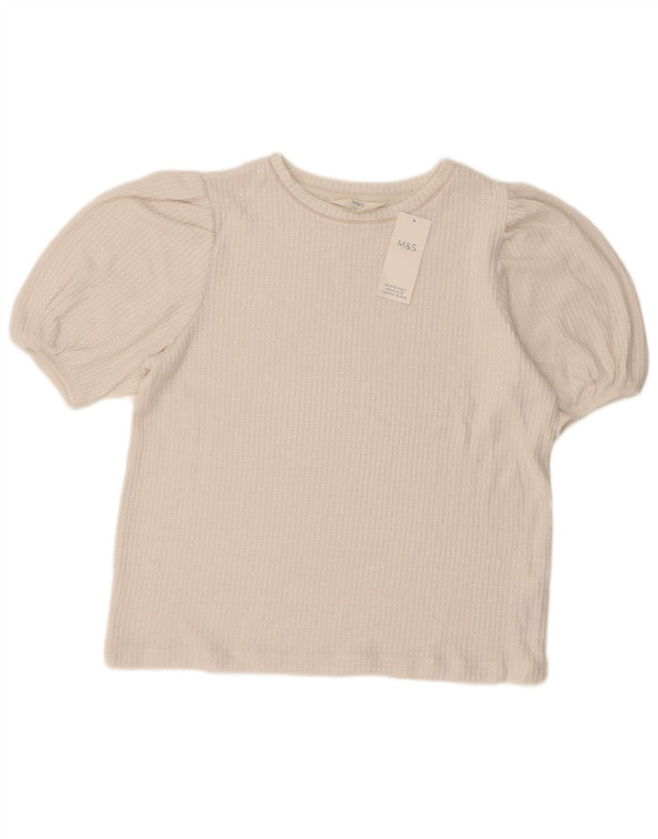 Marks & Spencer Damebluse Top UK 14 Medium White Viscose