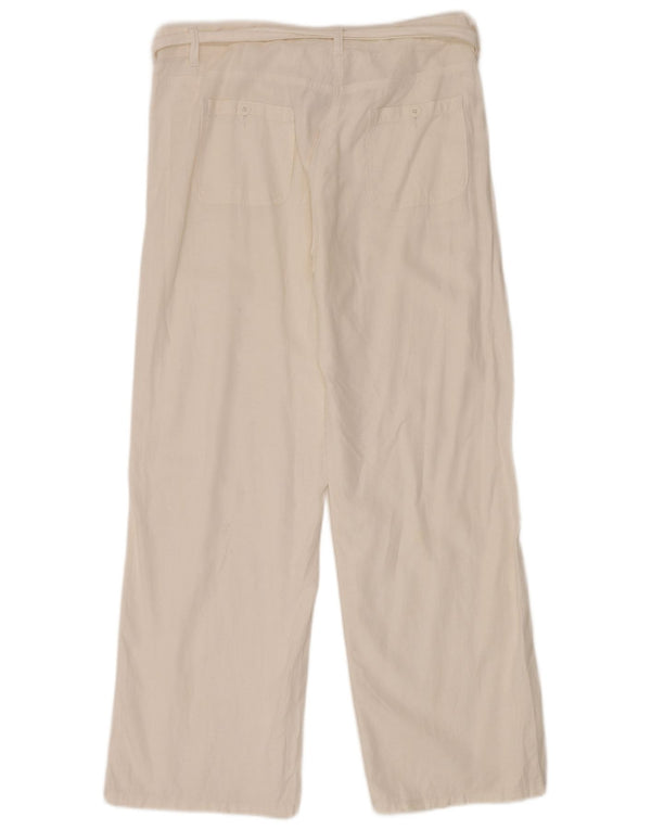 Marks & Spencer Pantalones Casuales Rectos para Mujer UK 44 Large W38 L30 Blanco