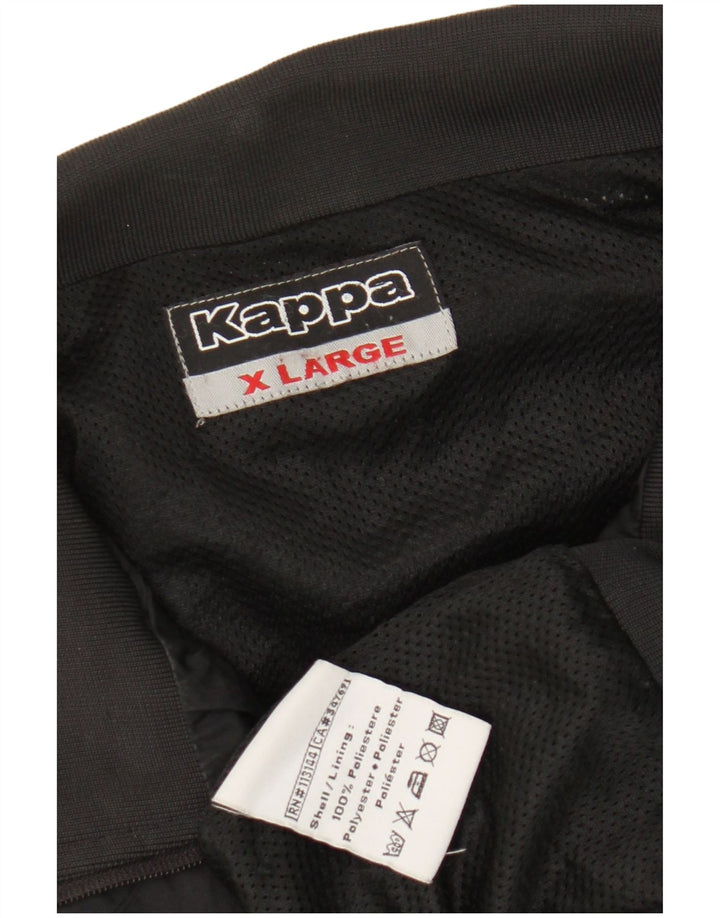 Kappa Mens Graphic Tracksuit Top Jacket XL Black Polyester