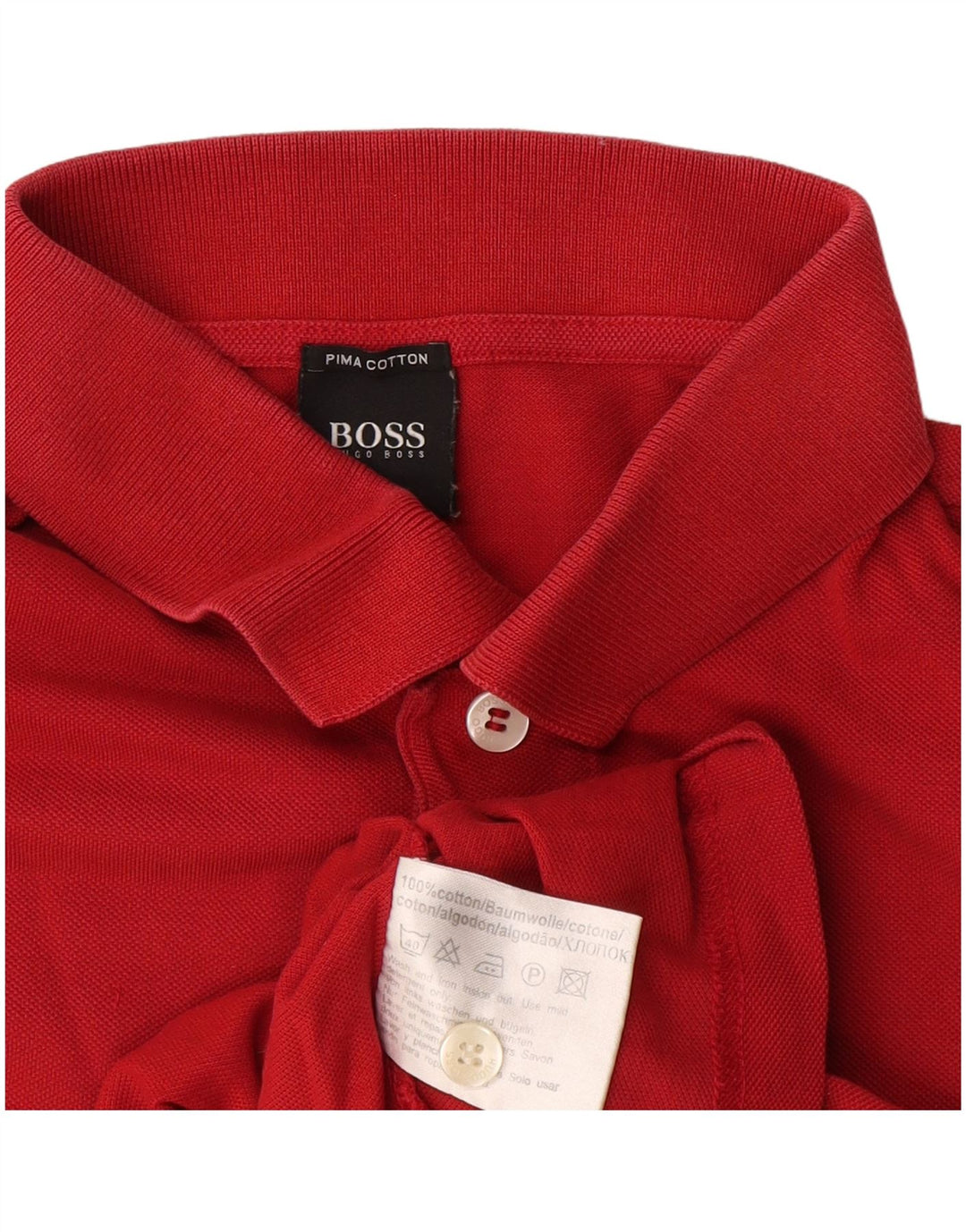 Polo da uomo Hugo Boss in cotone rosso medio