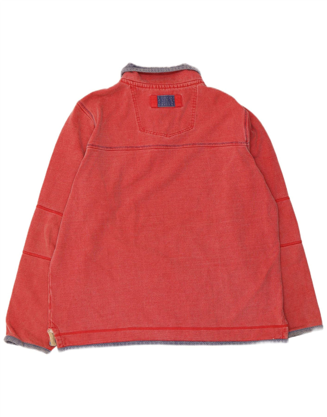 Felpa da uomo con collo con zip Fat Face, maglione grande, cotone rosso