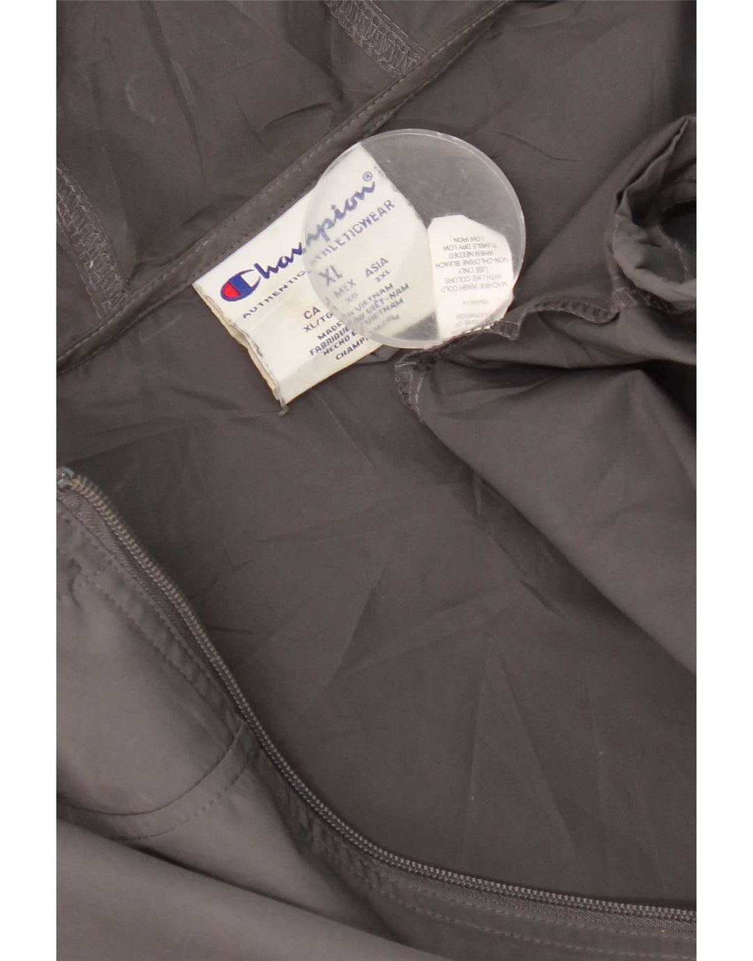 Champion Mens Graphic Hooded Rain Jacket UK 42 XL Grey Polyester