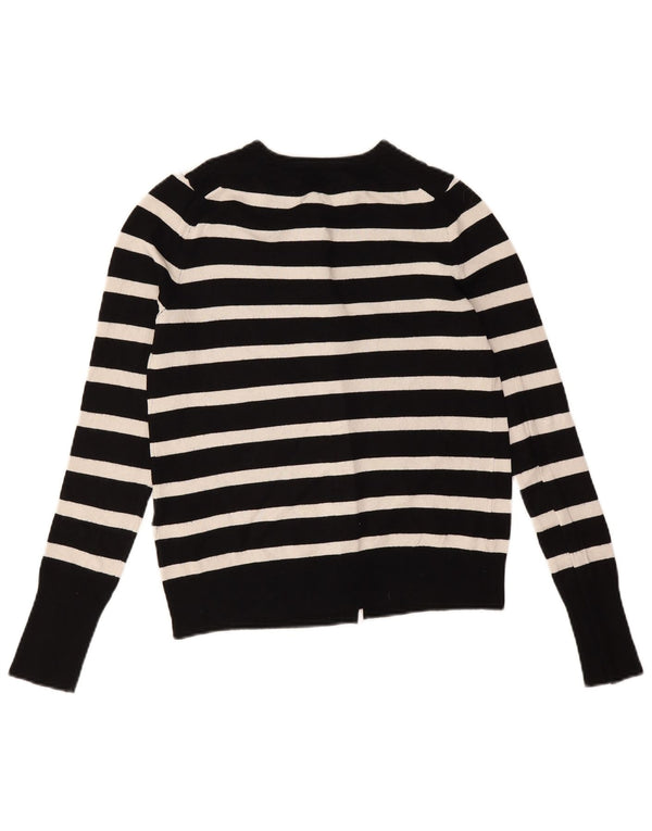 Maglione cardigan da donna Zara UK 10 piccolo in viscosa a righe nere