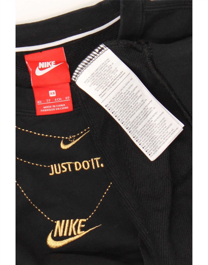 Nike Mens Graphic Sweatshirt Jumper XS Black Cotton