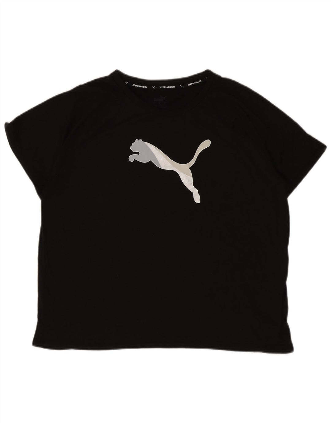 PUMA Womens Graphic T-Shirt Top UK 16 Large Black Polyester