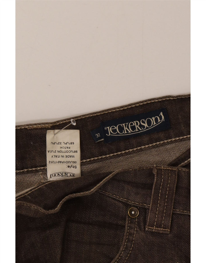 Jeckerson Mens Slim Jeans W32 L34 Brown Cotton