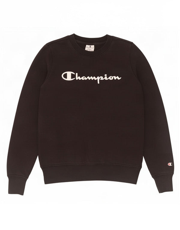 Felpa grafica da donna Champion Jumper UK 10 Small Black Cotton