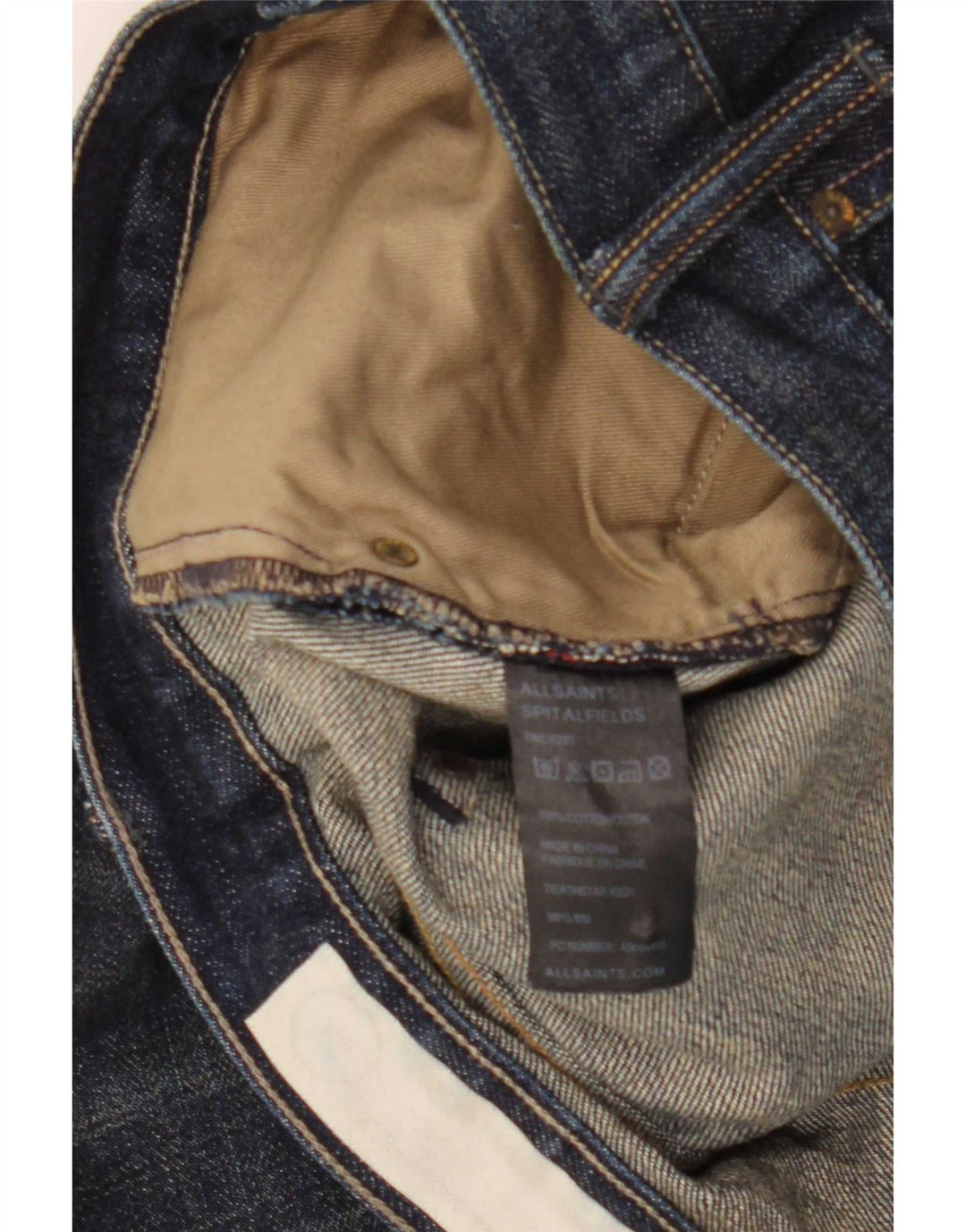 All Saints Mens Slim Jeans W32 L33 Navy Blue Cotton