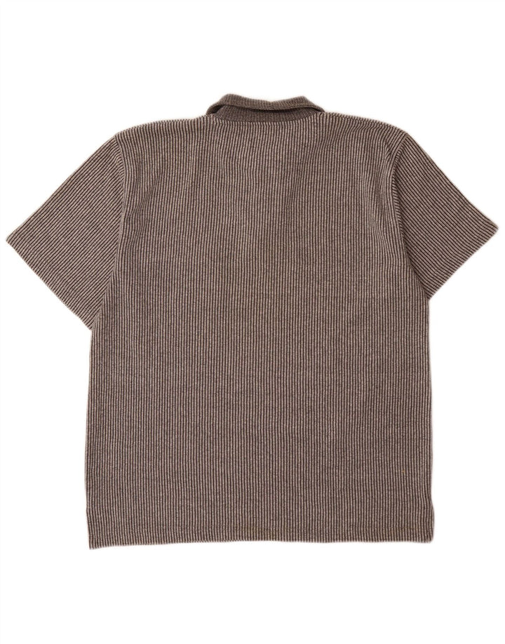 Polo da uomo Joop in cotone gessato grigio medio
