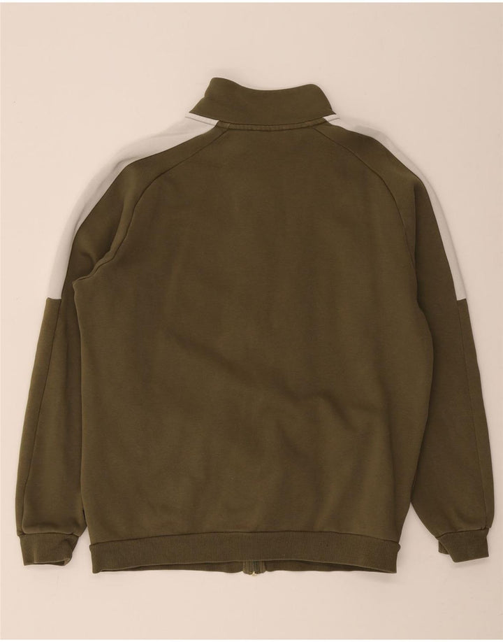 Puma Mens Tracksuit Top Jacket Medium Khaki Colourblock Cotton