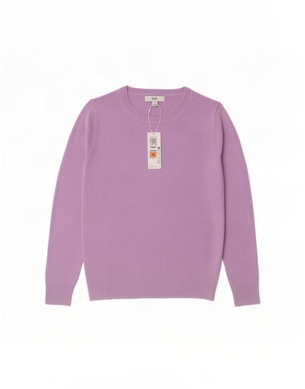 Marks & Spencer Damen-Pullover mit Rundhalsausschnitt, Gr. 10, Violett
