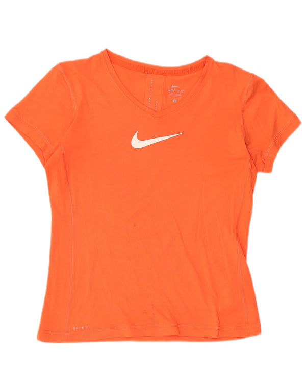 T-shirt grafica Nike Dri Fit da donna, taglia UK 14, taglia grande, arancione