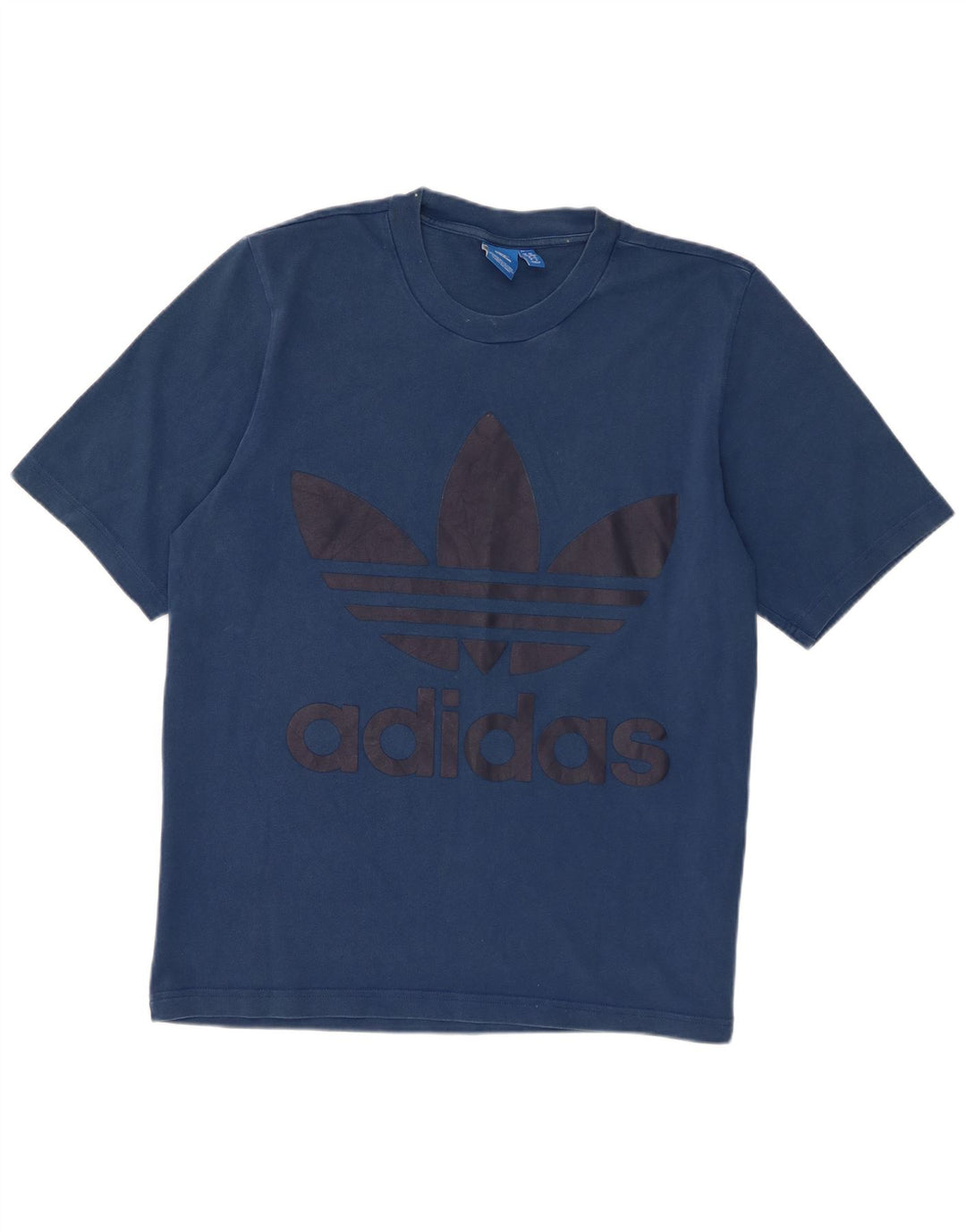 Adidas Mens Graphic T-Shirt Top Medium Navy Blue Cotton