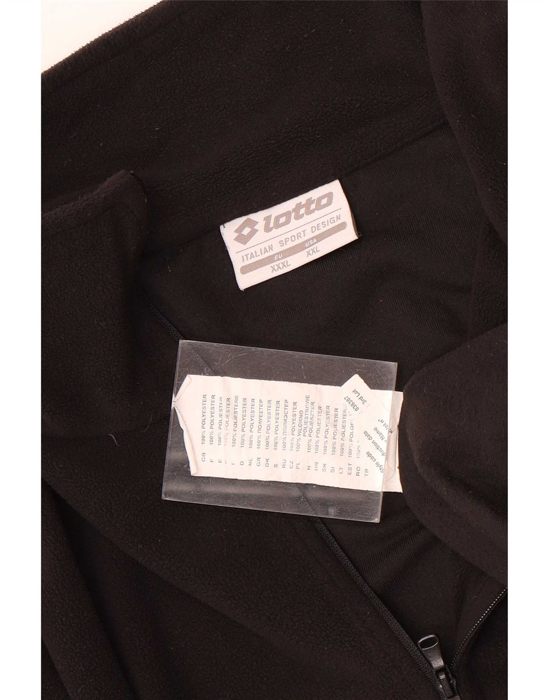Lotto Mens Zip Neck Fleece Jumper 2XL Black Polyester