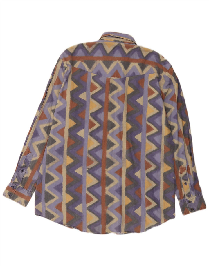 Vintage herreskjorte Stor flerfarvet Chevron