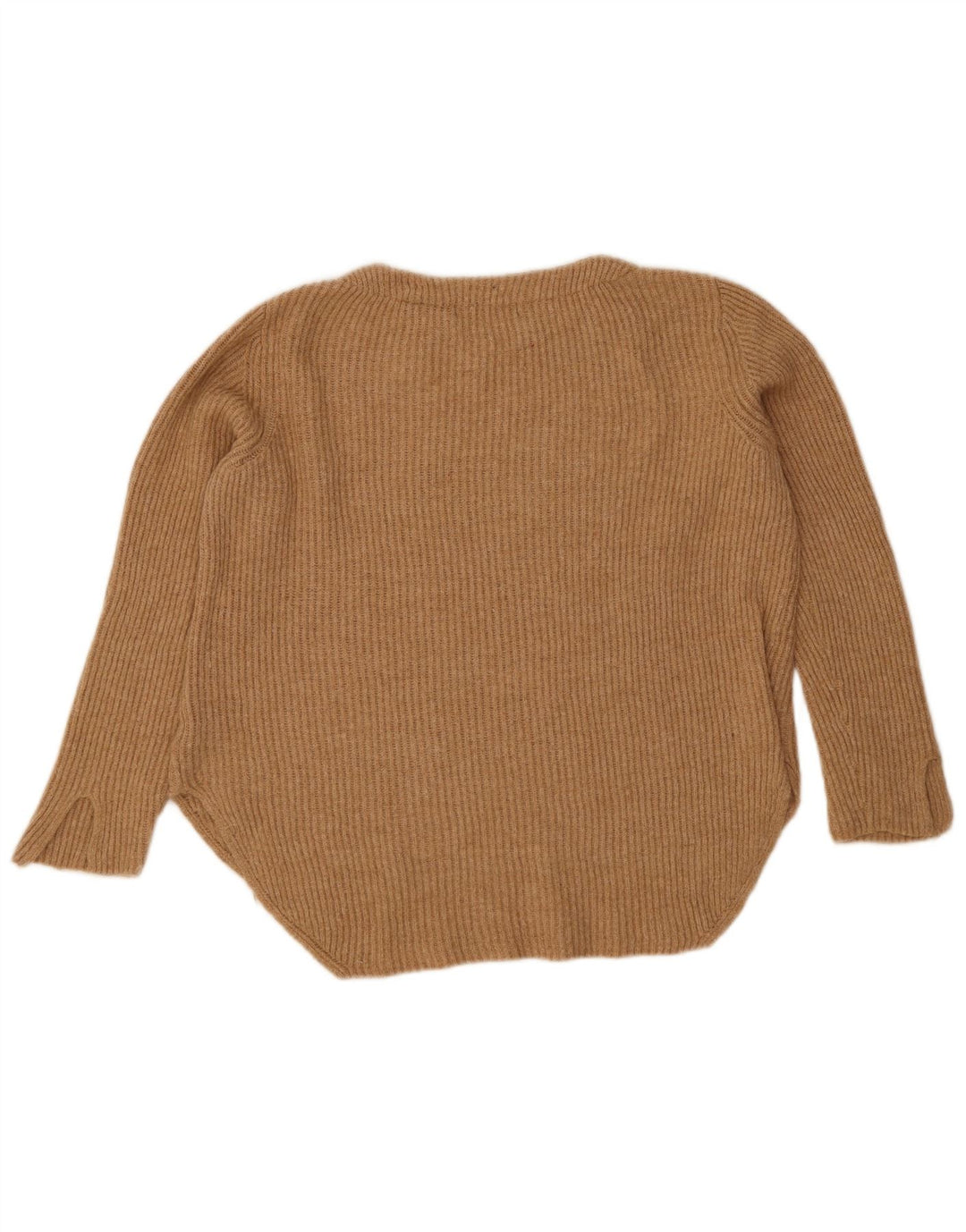 Marks & Spencer Womens Boat Neck Jumper Sweater UK 14 Large Beige Polyamide