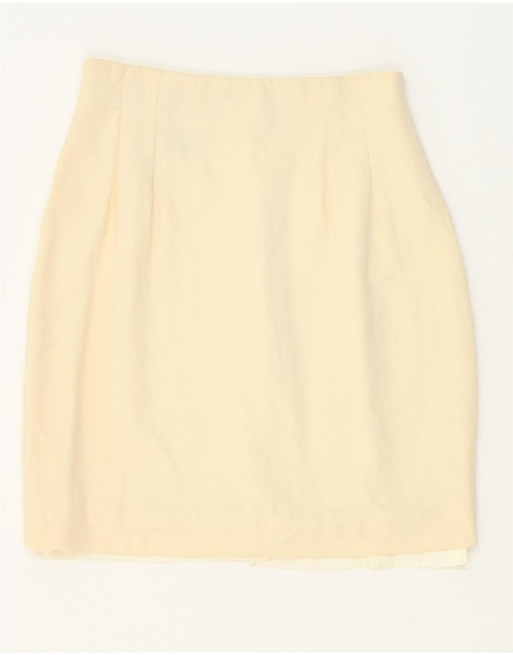 VINTAGE Womens Pencil Skirt W26 Small Beige Acetate Vintage Vintage and Second-Hand Vintage from Messina Hembry 