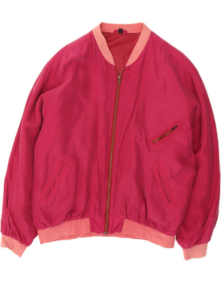 C&A Mens Bomber Jacket IT 52/54 Large Pink Silk Vintage C&A and Second-Hand C&A from Messina Hembry 