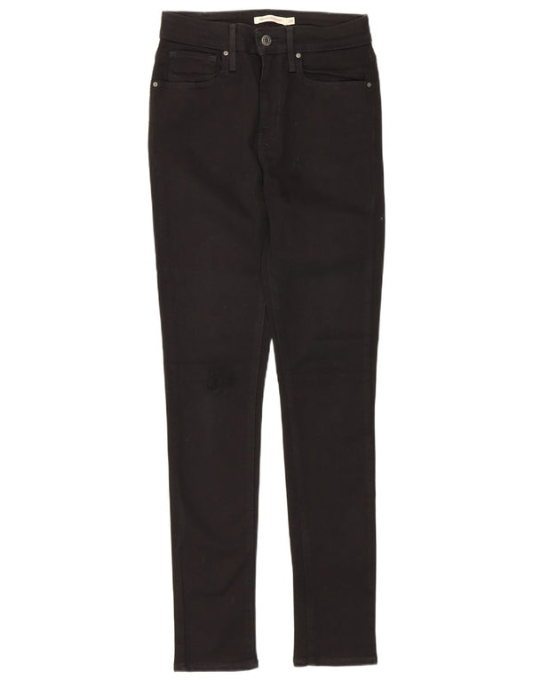 Levi's Womens 721 High Rise Skinny Jeans W28 L30 Black Cotton