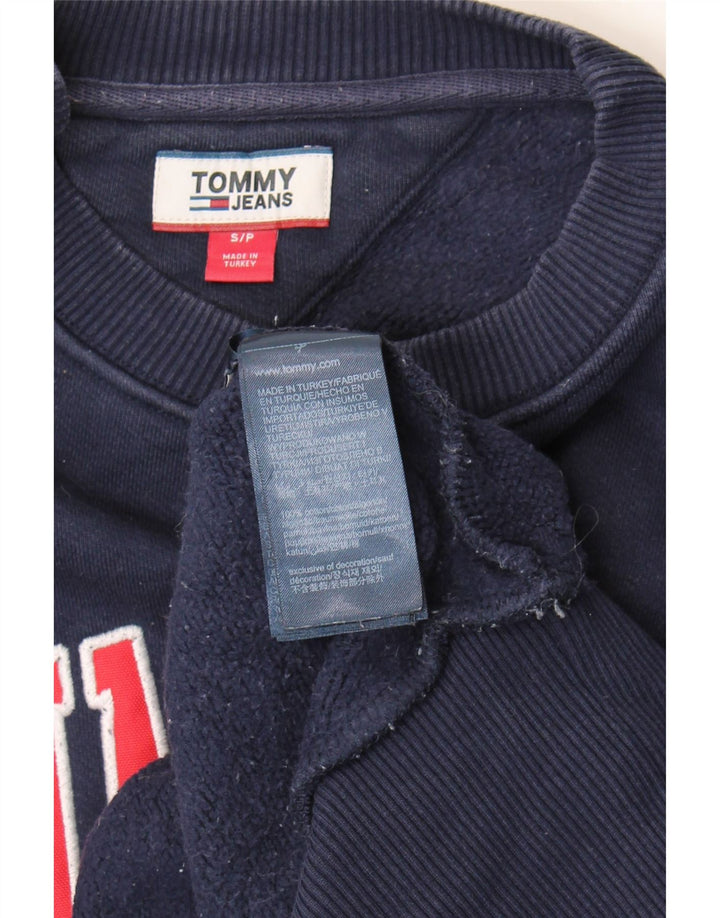 Tommy Hilfiger Womens Oversized Sweatshirt Jumper UK 10 Small Navy Blue