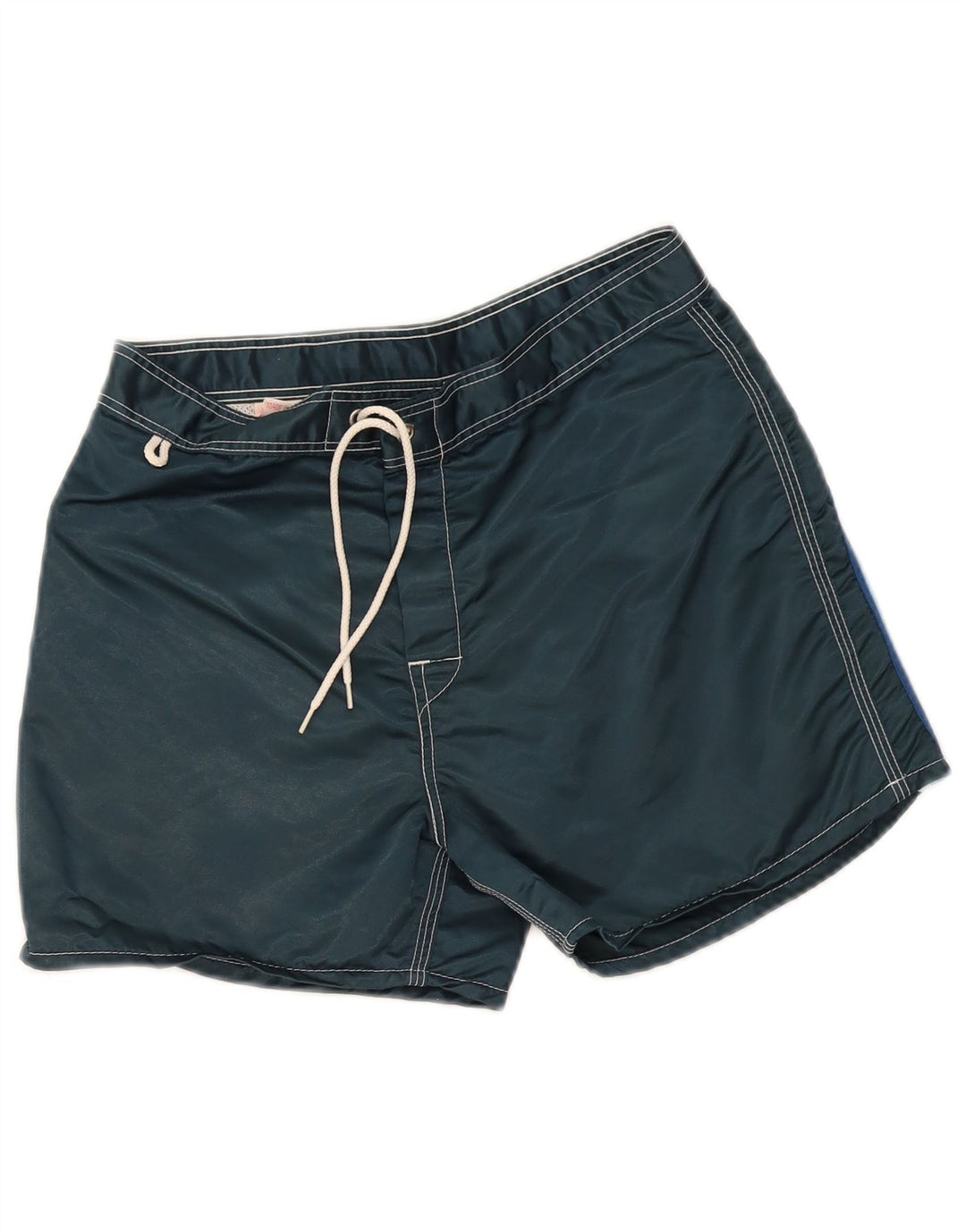 Sundek Mens Swimming Shorts Small Navy Blue Striped Nylon