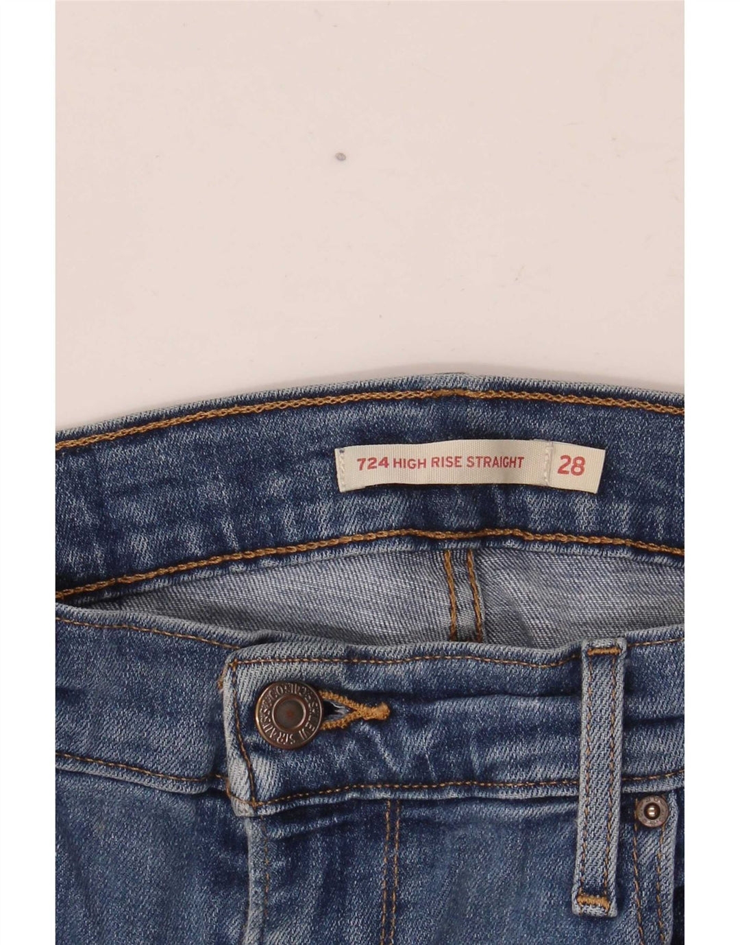 Levi's Dame 724 Højtaljede lige jeans W28 L28 Blå