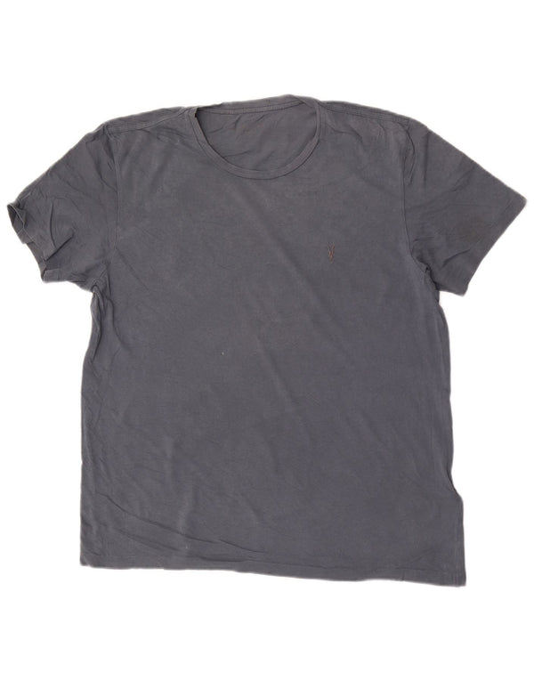 All Saints Damen T-Shirt Top UK 16 Large Grau Baumwolle