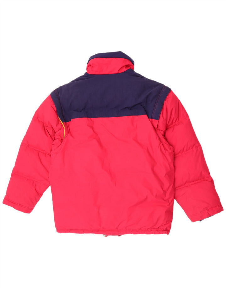 Diadora Herren Loose Fit Wattierte Jacke UK 36 Small Rot Colourblock Polyester