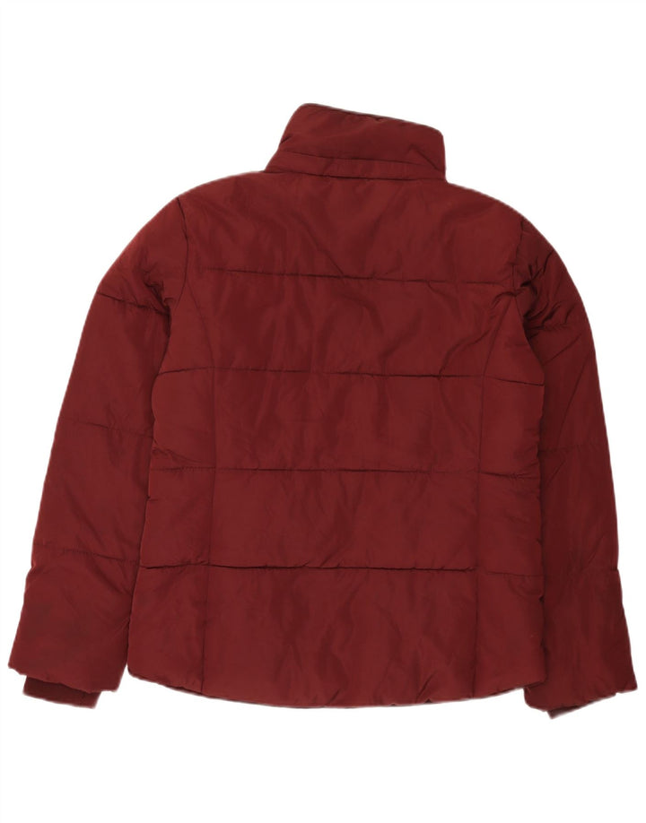 Topshop Damen Übergroße wattierte Jacke, UK 8, Small, Burgunderrot, Polyester